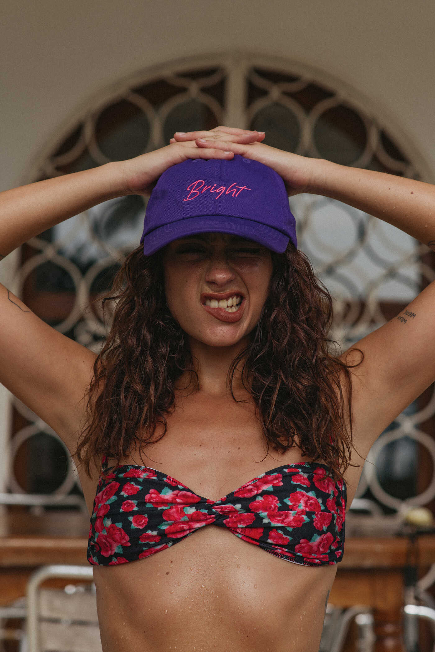 Bright Cap (Purple With Pink Logo)