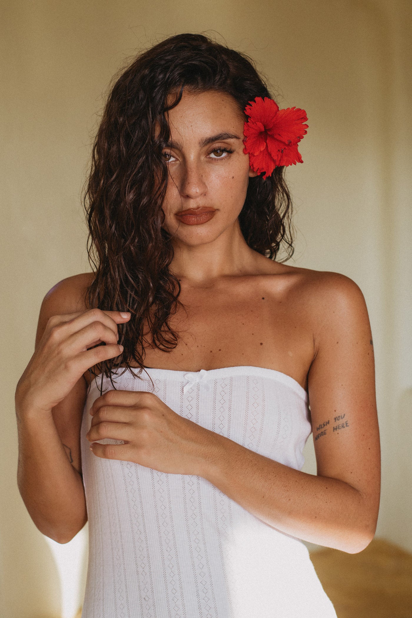 Cora Bandeau Dress (White)