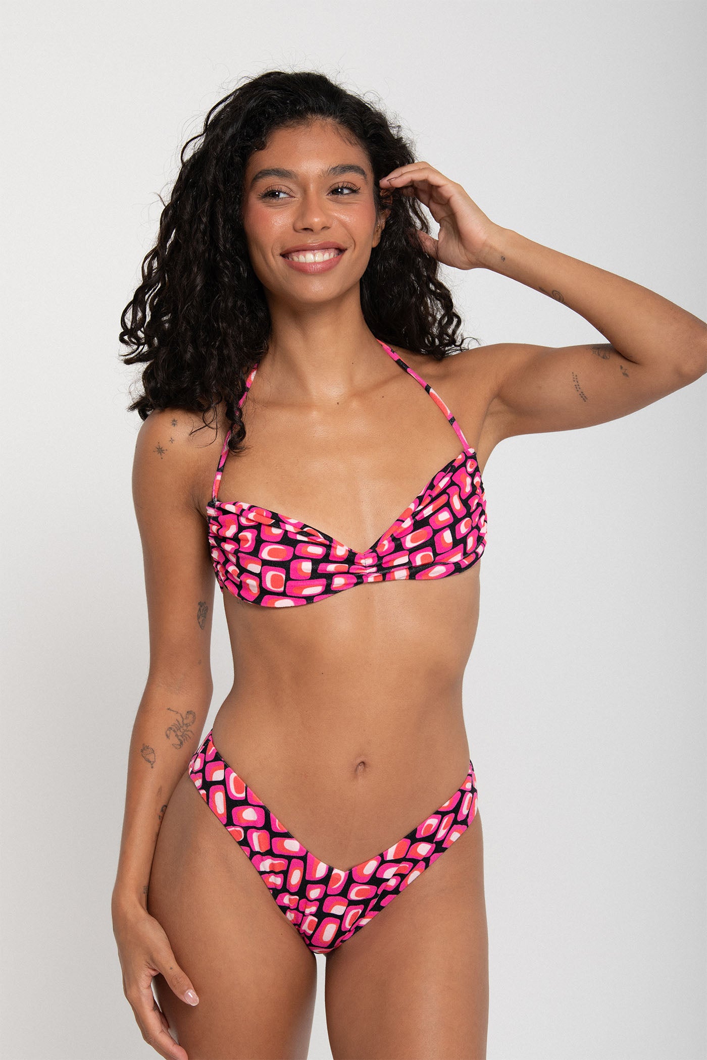 水着・ラッシュガード mmeeme Dot tulle ribbon bi-colorswimwear tops